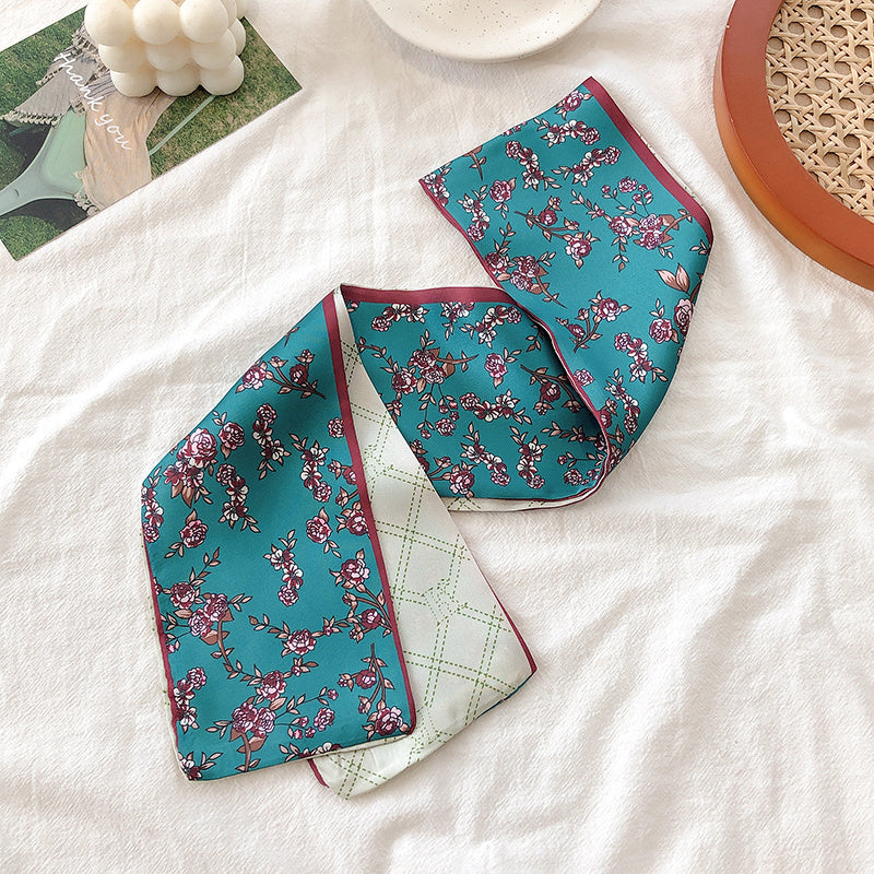 Retro Silk Scarf Headband Female Tying Hair