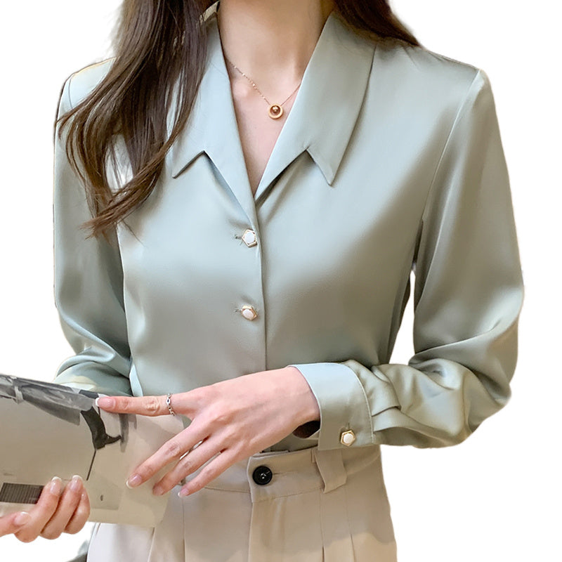 Satin Shirt, Autumn Fashion, Professional Design, Niche Mercerized High-end Shirt