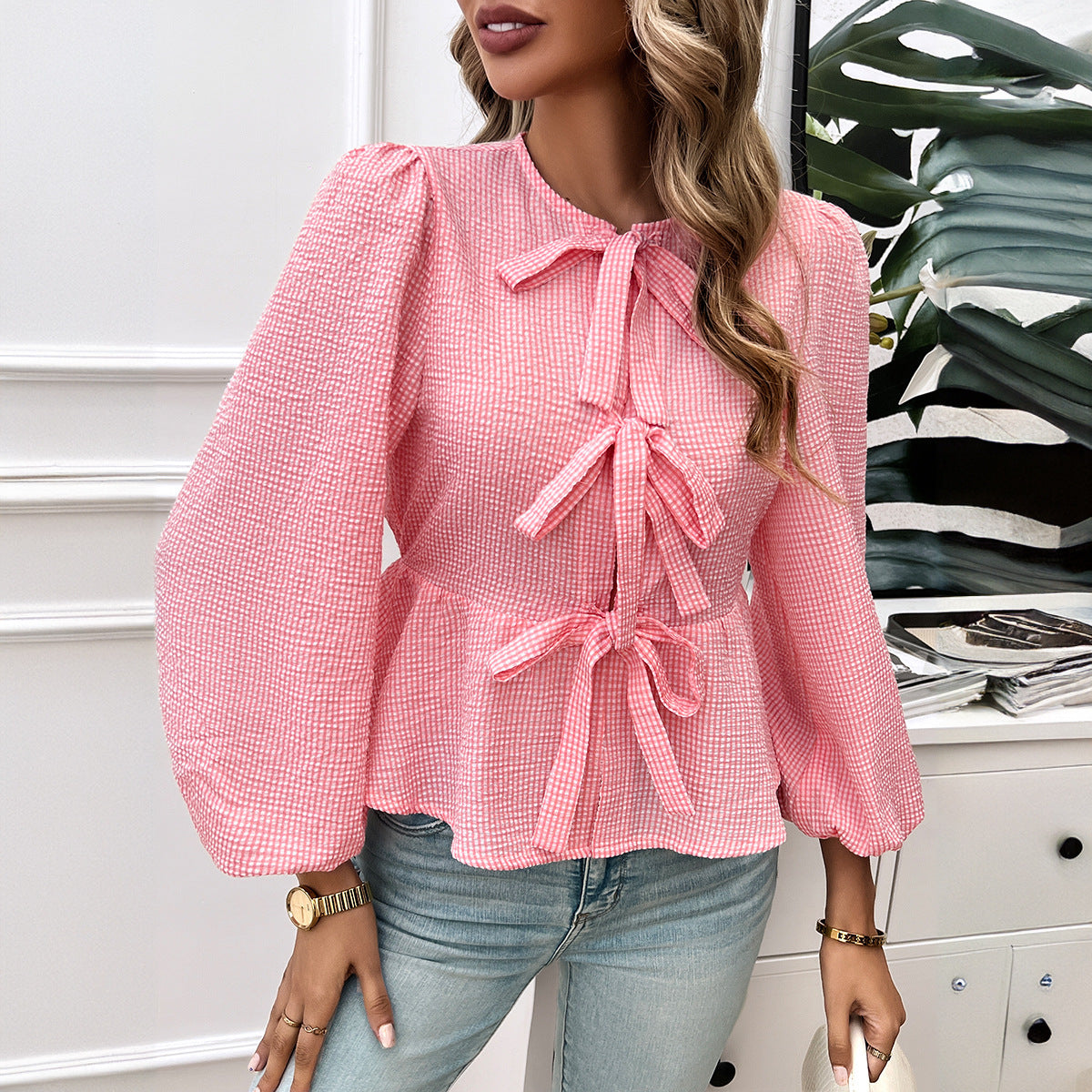 ElanTide Contrast Tie Shirt
