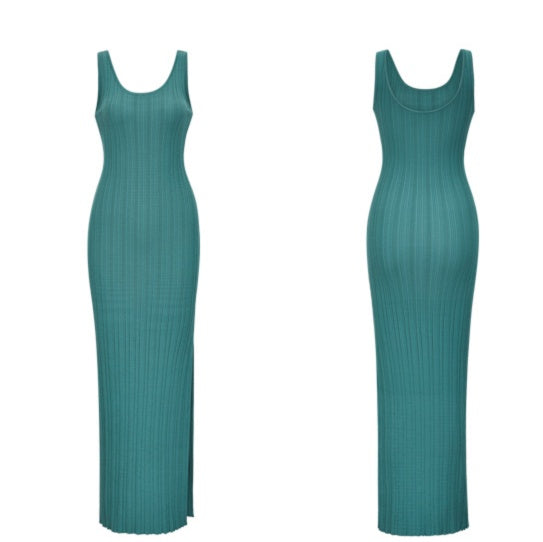 Ice Silk Knit Dress Temperament Slim Sexy Buttocks