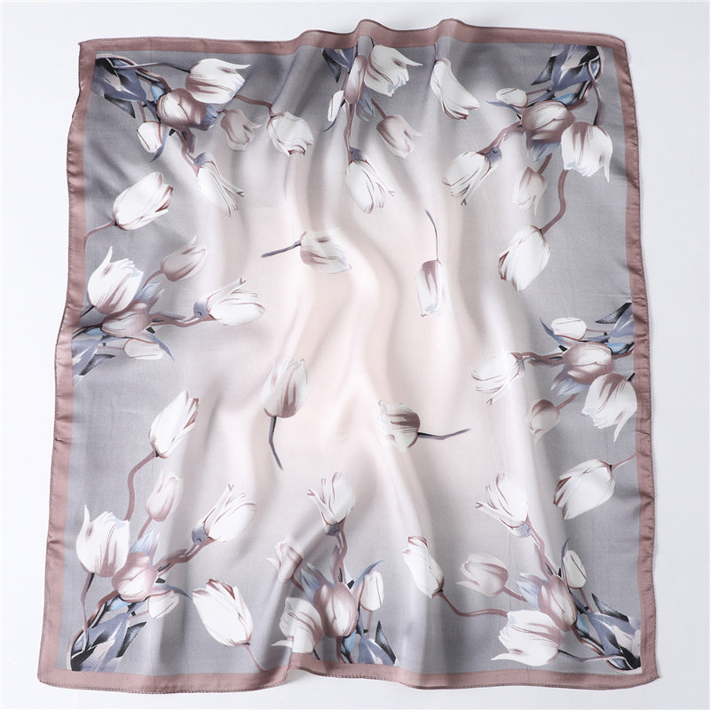 Floral fashion all-match silk scarf
