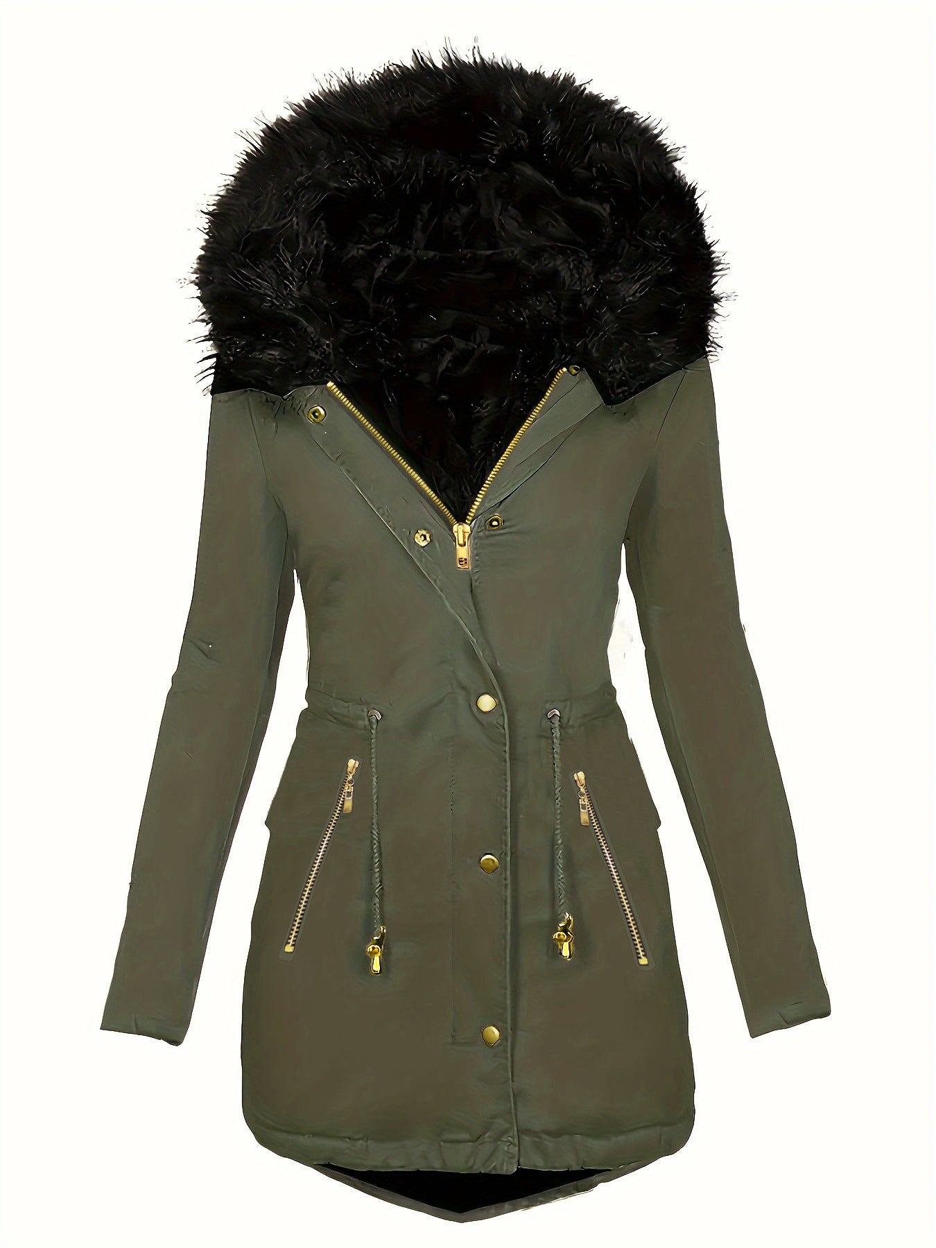LuxeFur Oblique Zip Coat
