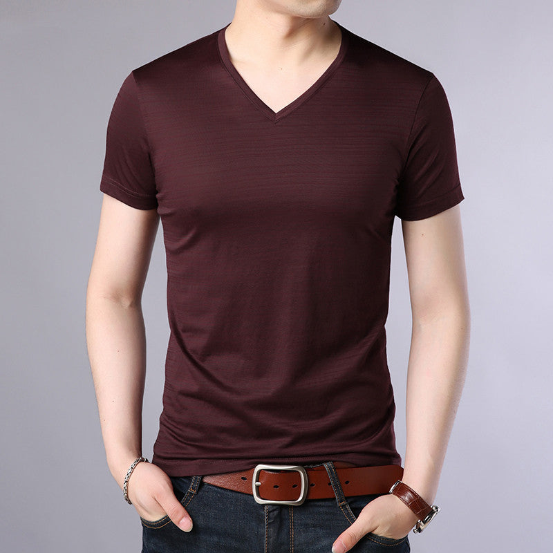 Men's loose ice silk T-shirt