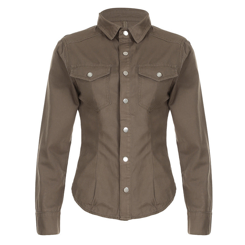 IndigoGrace™ Pleated Denim Shirt
