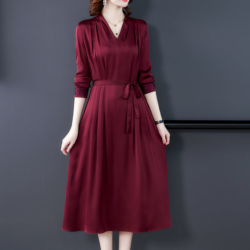 Heavy Silk Long-sleeved Dress Silk Spring Dress