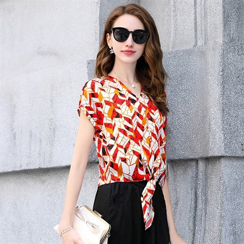 Silk shirt short sleeve