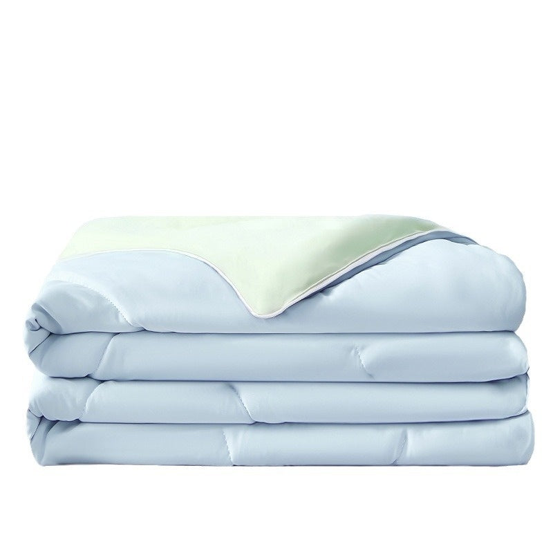 Pure Color Cool Silk Summer Blanket Airable Cover Single Double Summer Ice Cream Ice Silk Summer Quilt Machine Washable Thin Duvet