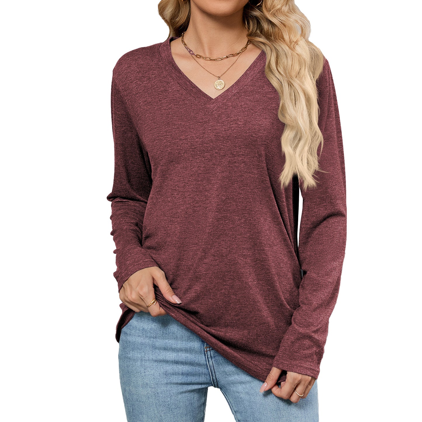 EaseLuxe V-Neck Pullover