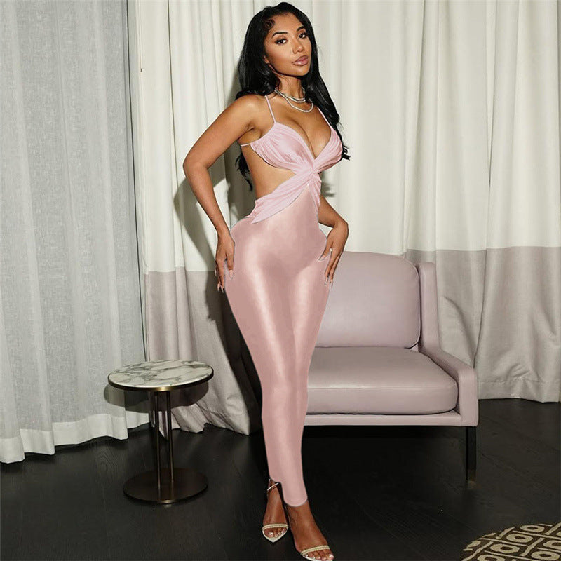 Solar Curve Backless Jumpsuit