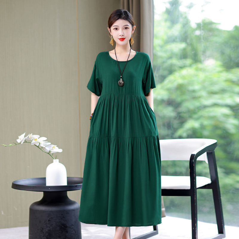 High End Floral Cotton Silk Dress For Women