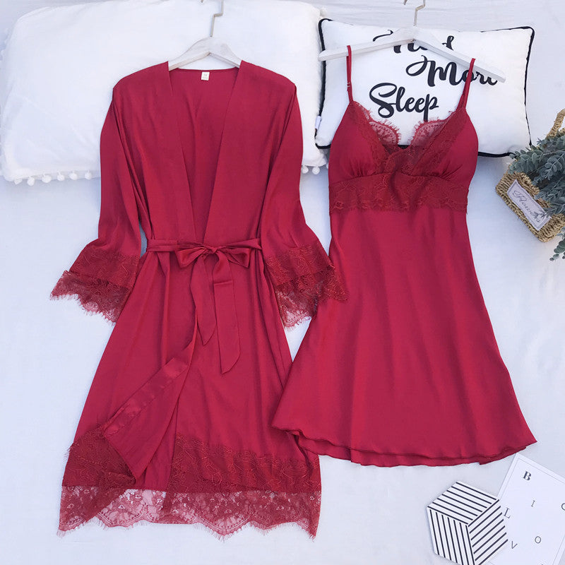 Spring and summer ice silk women's pajamas