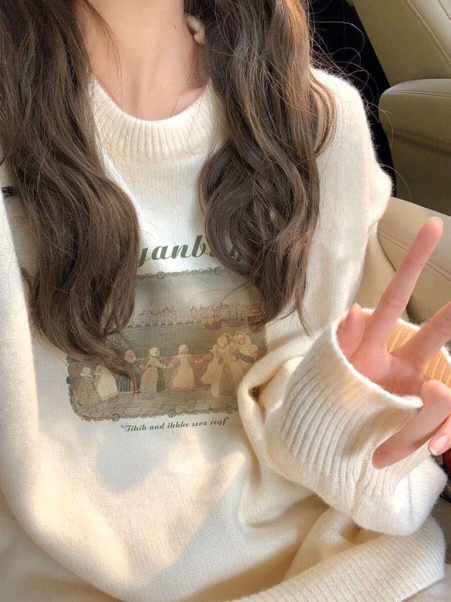 VintageEase Printed Pullover