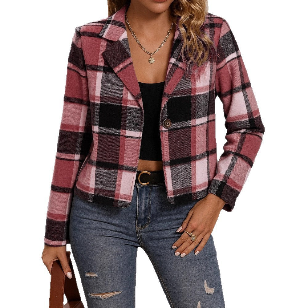 PlaidChic Cropped Blazer