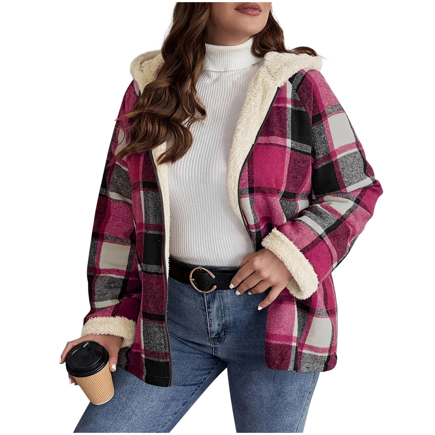 NordicHaven Plaid Hooded Coat