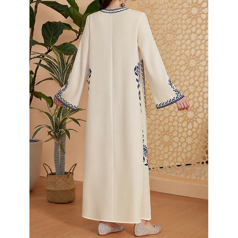 Desert Bloom V-Neck Robe Dress