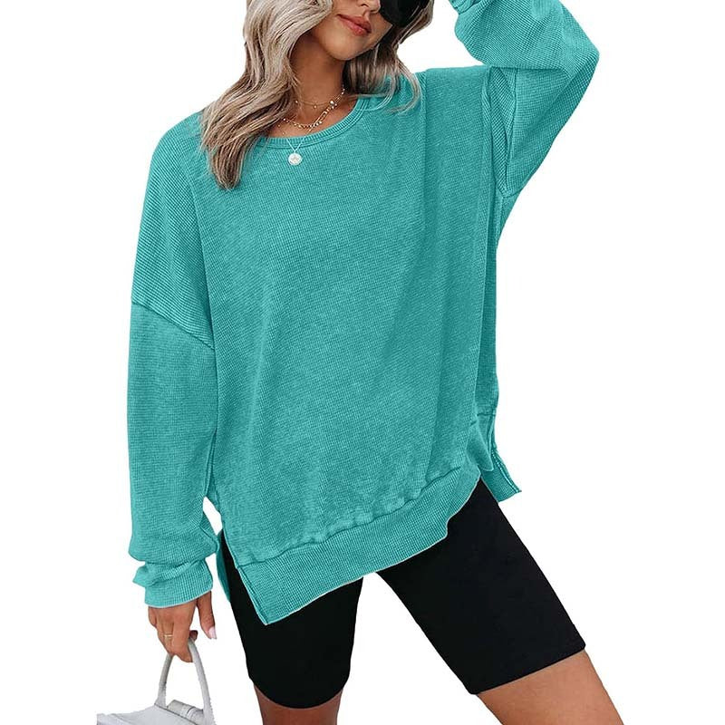 WaffleEase Side-Slit Pullover