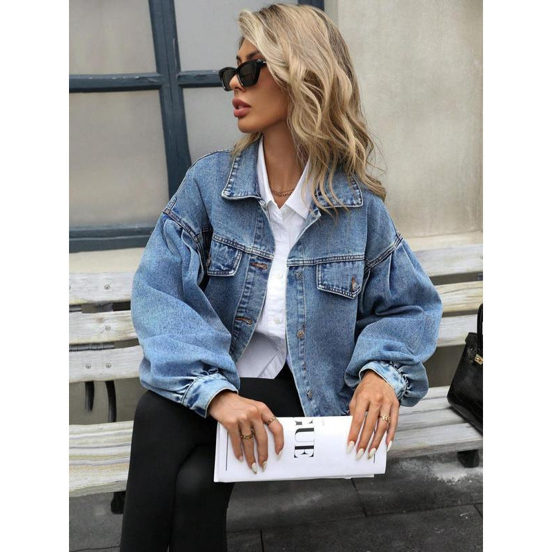 Textrue Embossed Denim Jacket