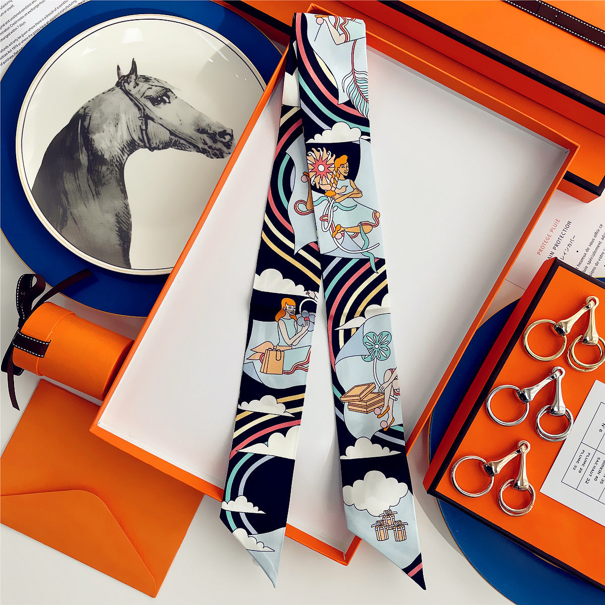Fashion Arm Bag Silk Scarf