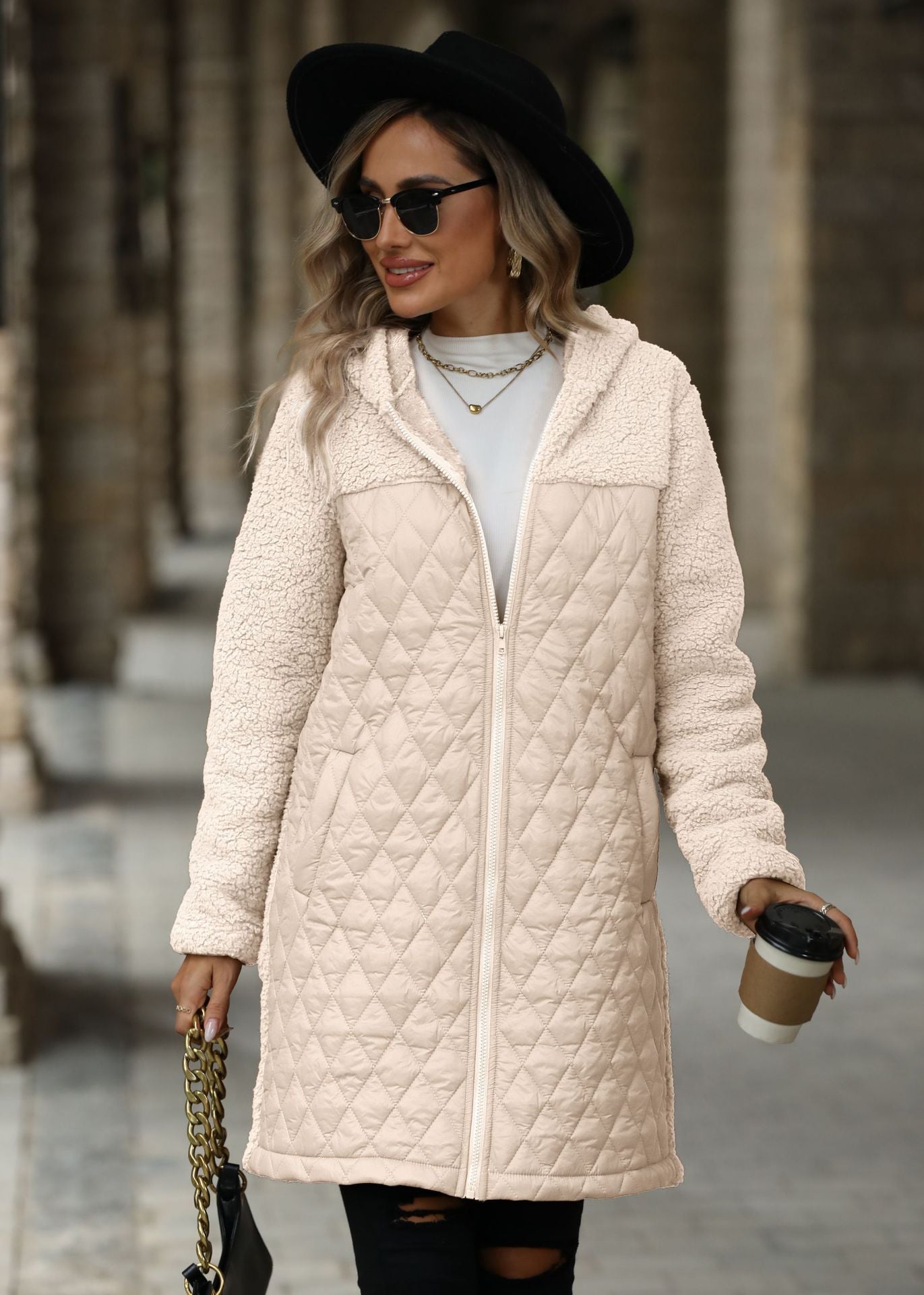 PlushEase Zipper Hooded Coat