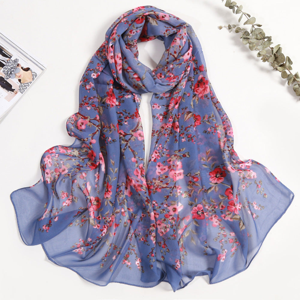 Summer Sunscreen Simulation Silk Beach Towel All-match Scarf