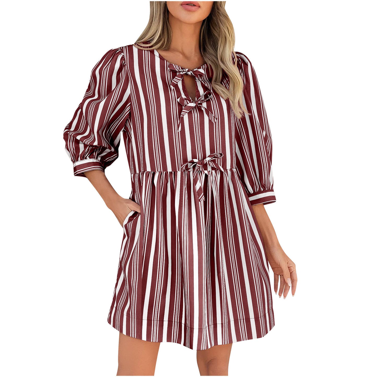 StripeWhim Bow-Tie Dress