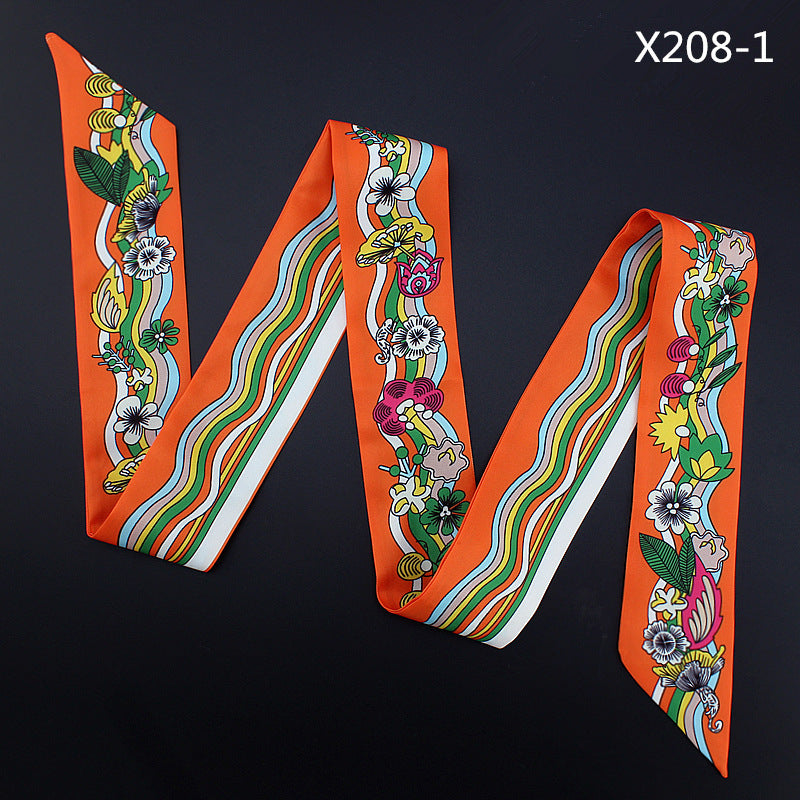 Women's French Flower Wave Imitated Silk Scarves