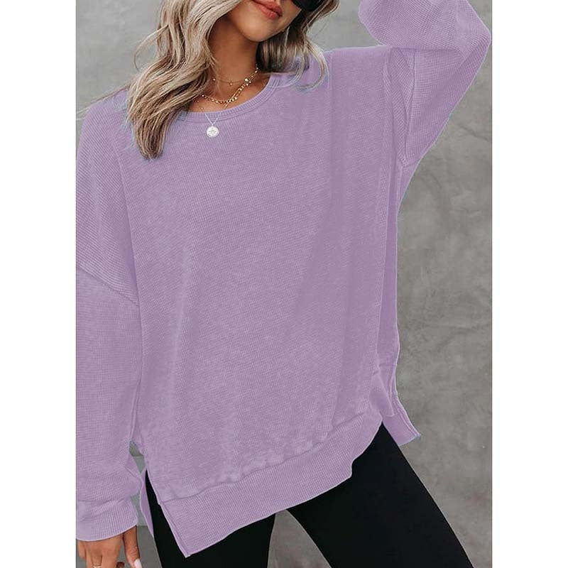 WaffleEase Side-Slit Pullover