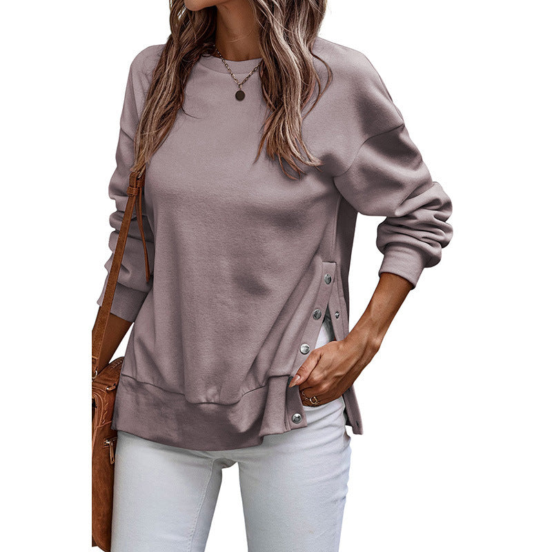 EaseLuxe Relaxed Slit Pullover