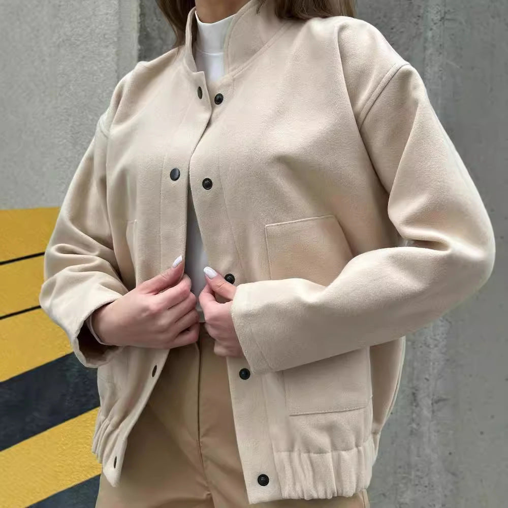 Elevare Stand-Collar Jacket Coat