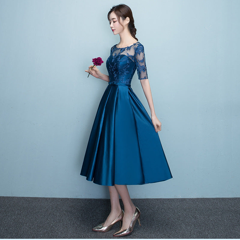 Azure Grace – Western Elegance Midi Gown