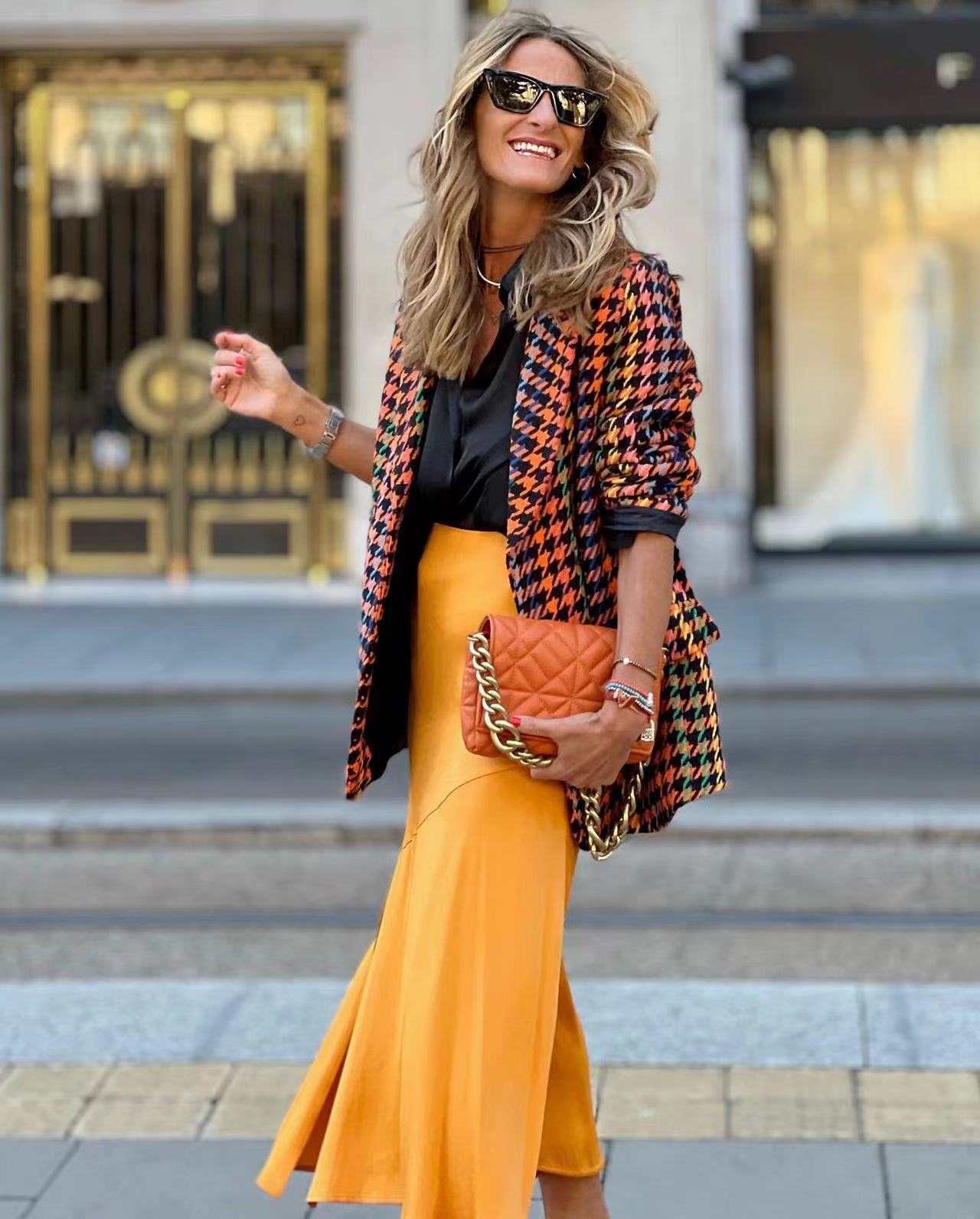 Houndstooth Elegance Blazer
