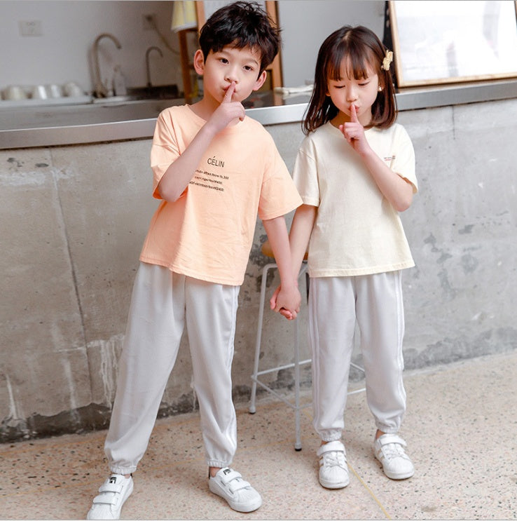 Children's loose ice silk sweatpants