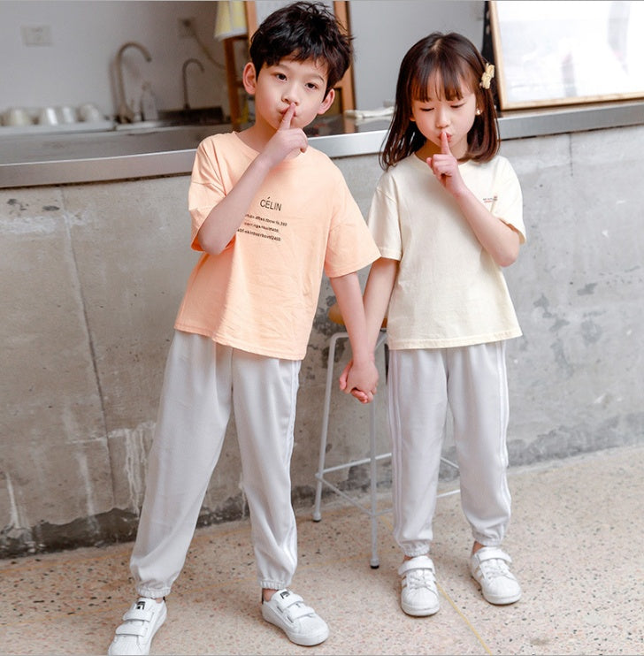 Children's loose ice silk sweatpants