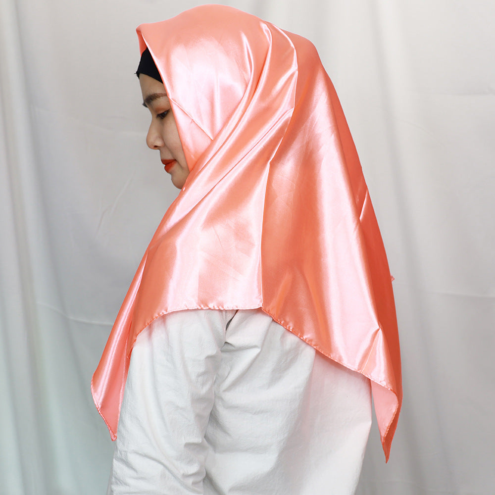 Satin Imitation Silk Scarf Shawl Ladies Headscarf