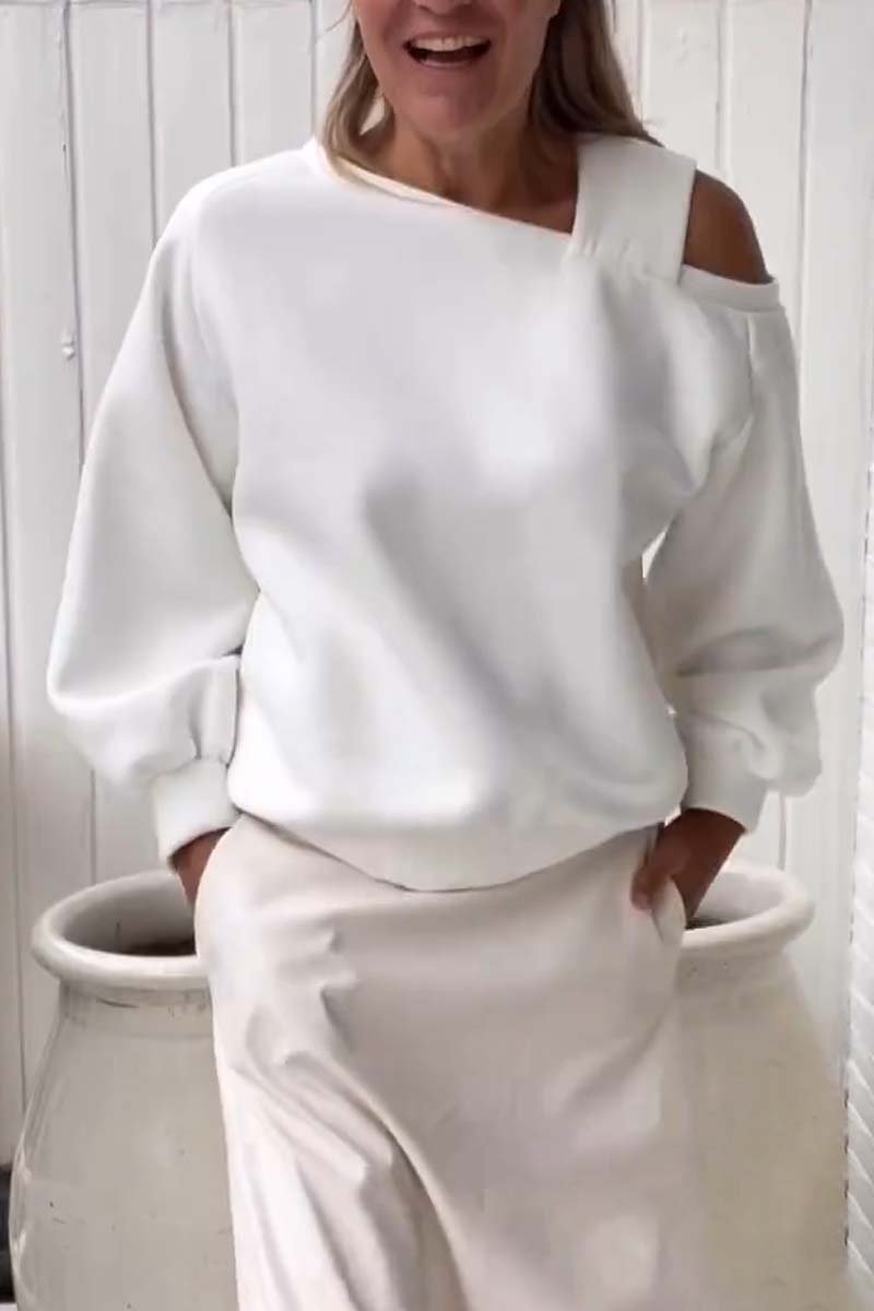 CozyCharm Off-Shoulder Sweatshirt