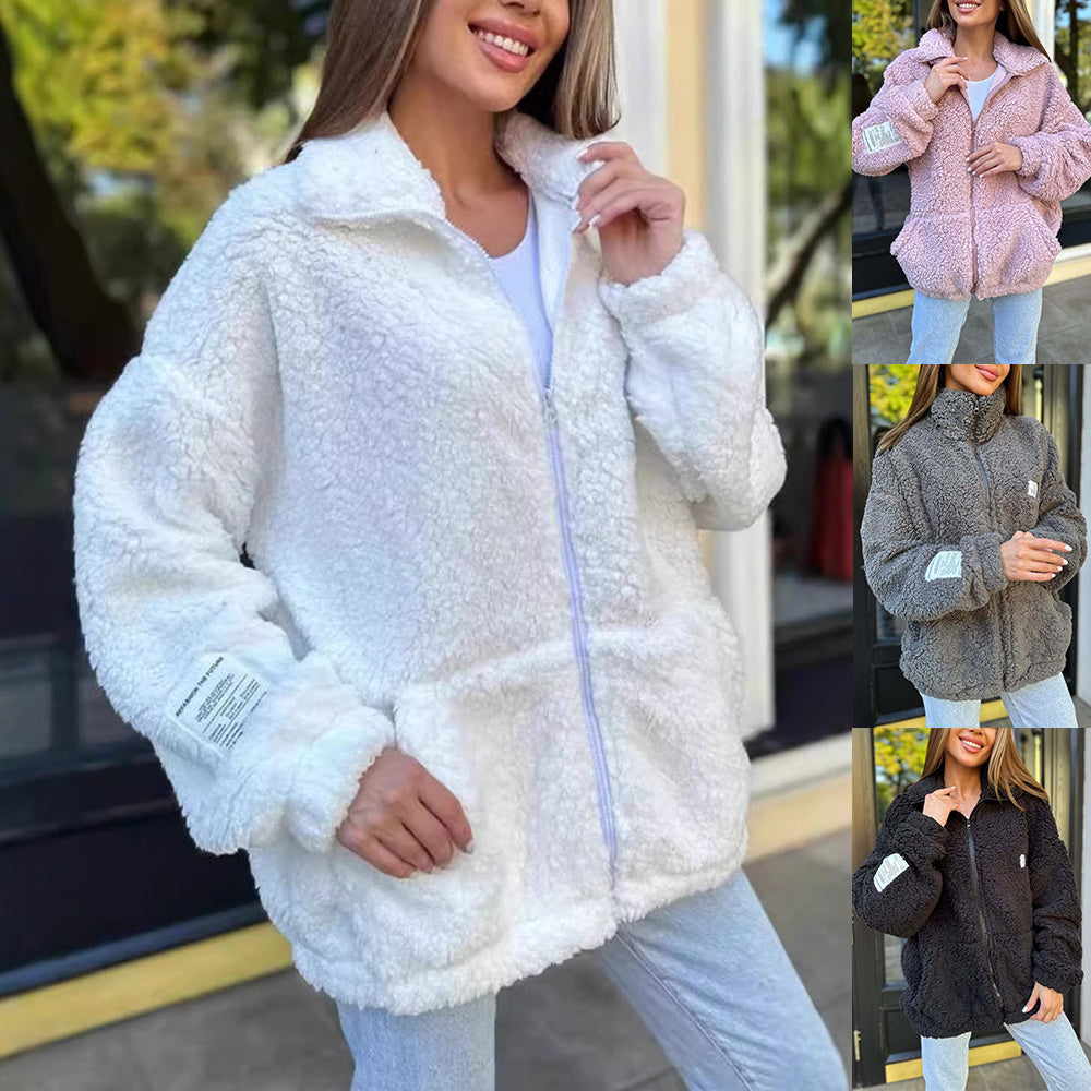 PlushLuxe Zipper Coat