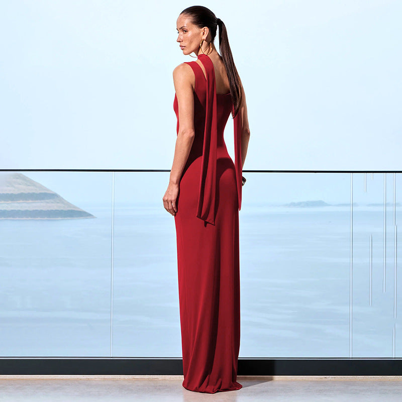 Moonlit Allure Backless Gown