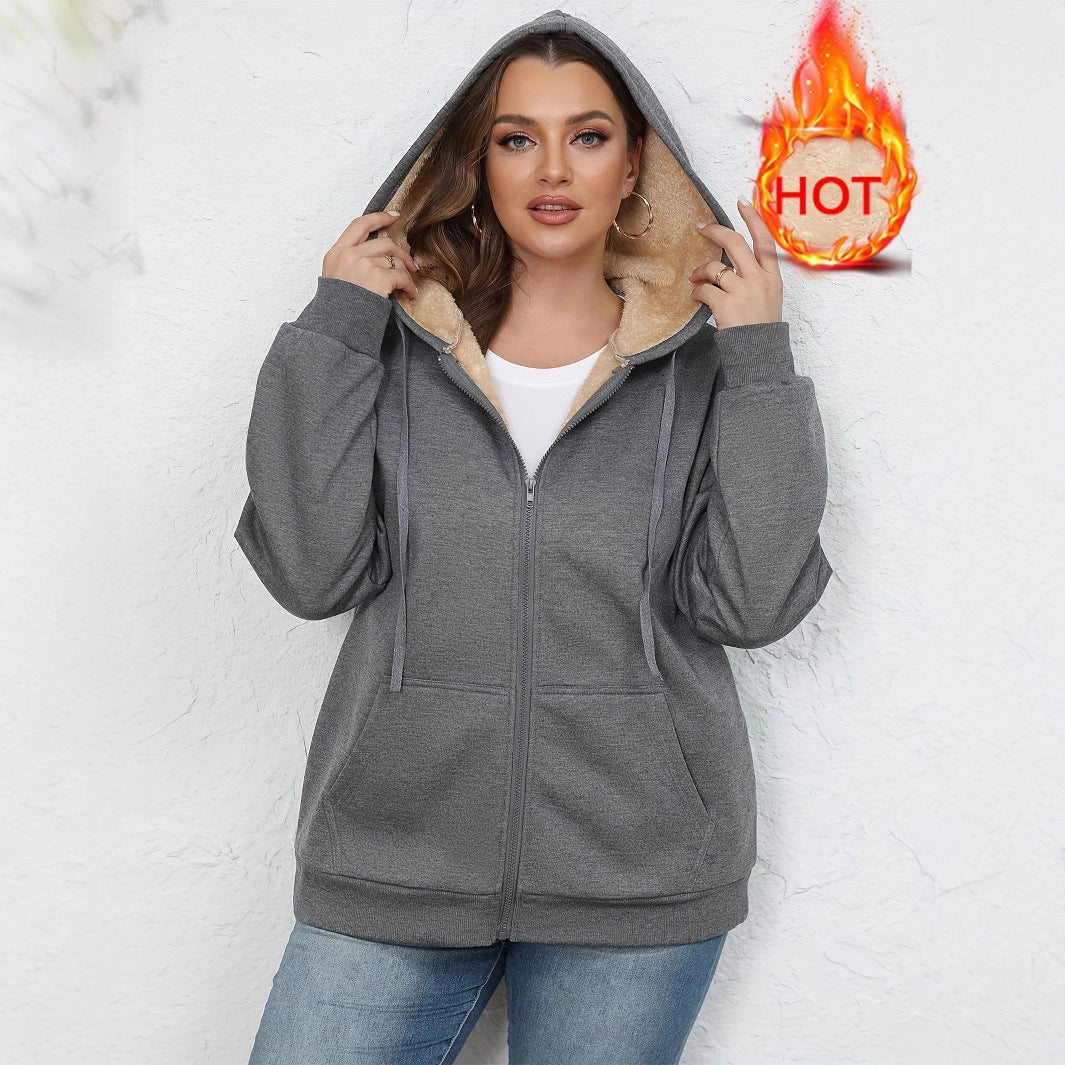 PlushEase Zipper Hoodie Coat