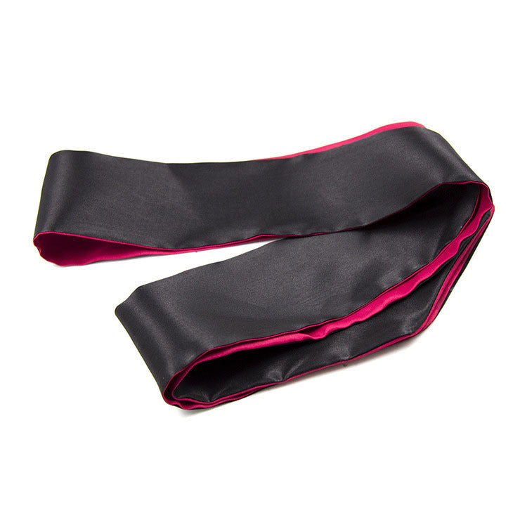 Black and red silk eye mask