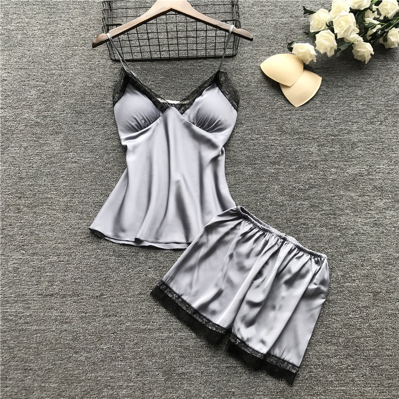 Silk pajama four piece set