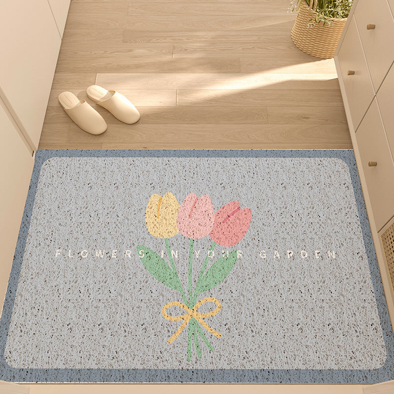 Floral Outdoor Silk Floor Mat