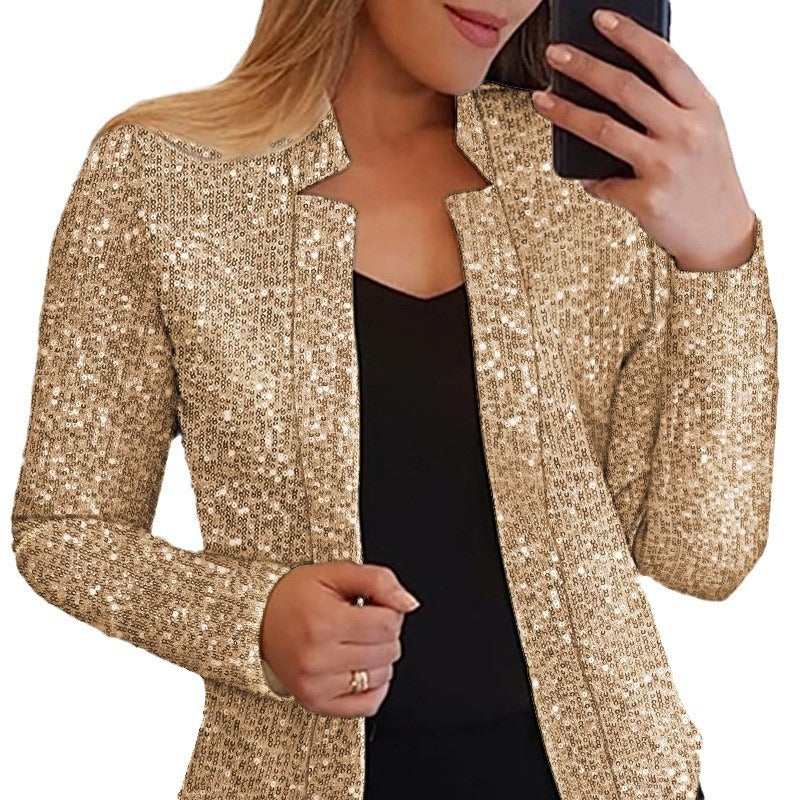 GlamAura Sequin Short Jacket