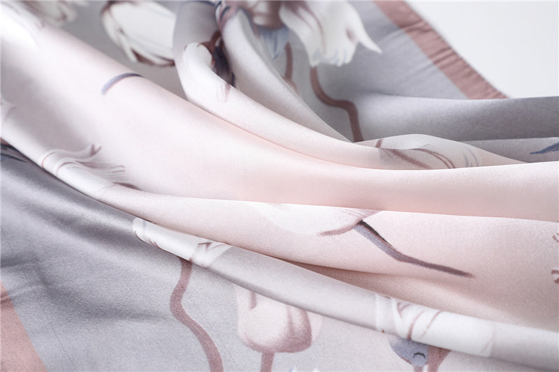 Floral fashion all-match silk scarf