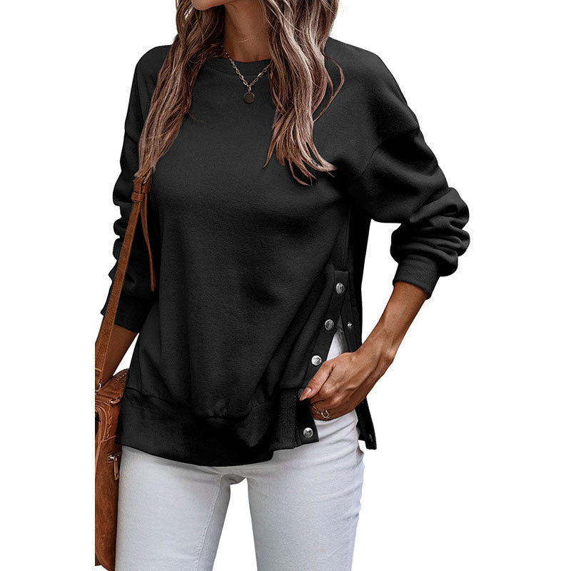 EaseLuxe Relaxed Slit Pullover