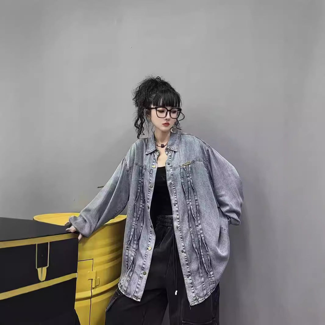 Korean Style Sense Of Design Washed Fabric Shirt
