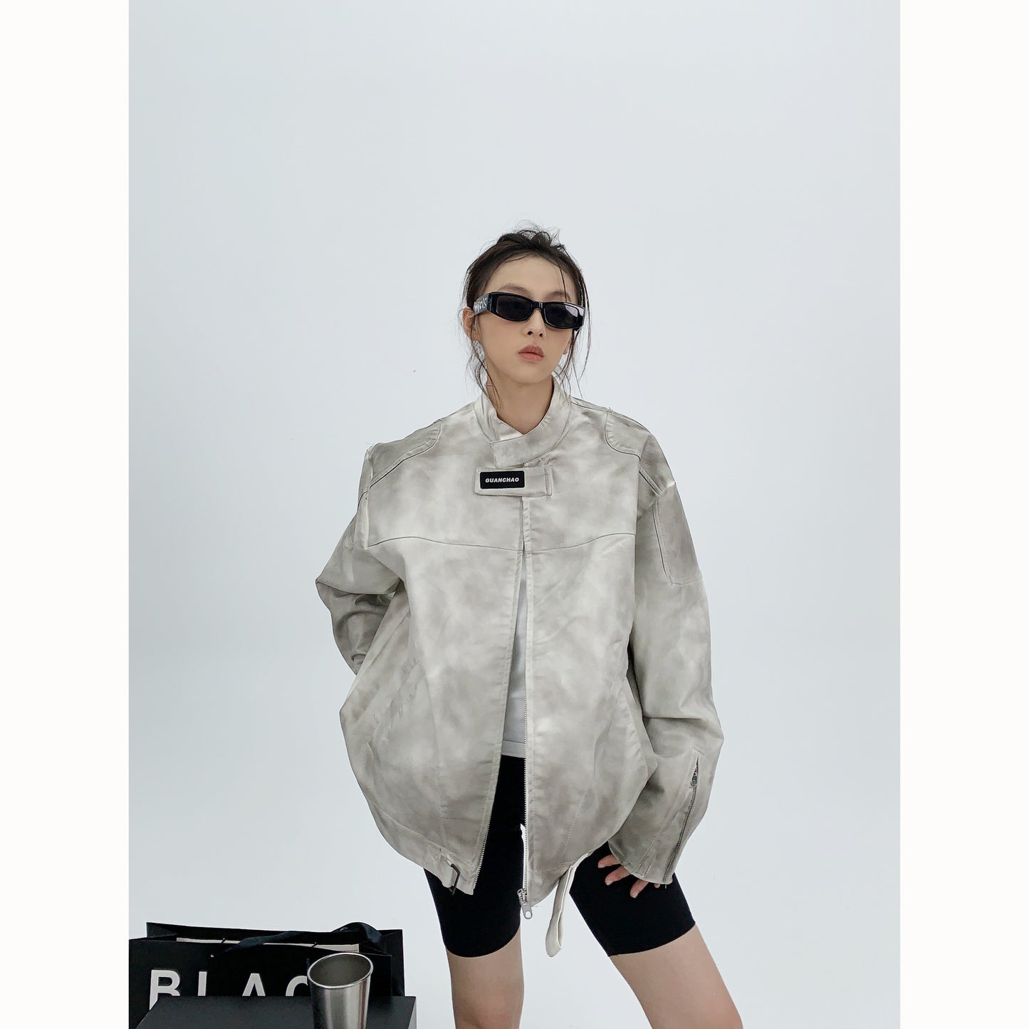 RebelEdge Distressed Leather Moto Coat