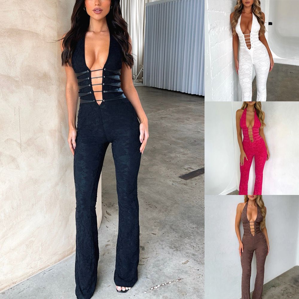 Luna Veil Lace-Up Jumpsuit
