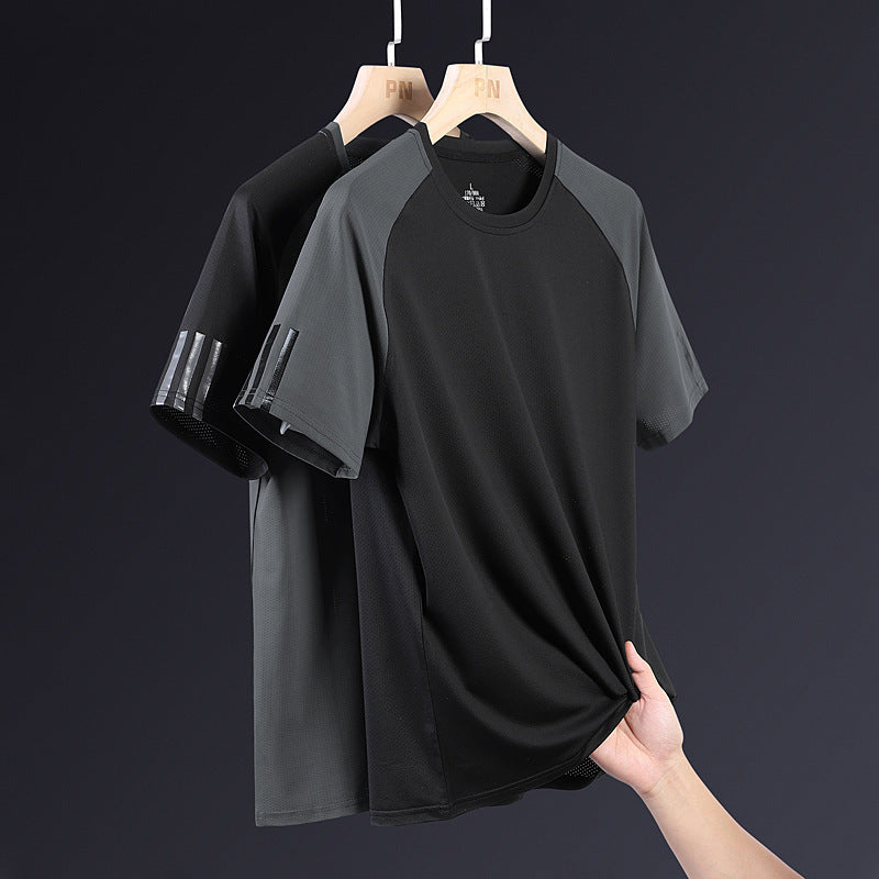 Ice Silk Short Sleeve Men's Round Neck