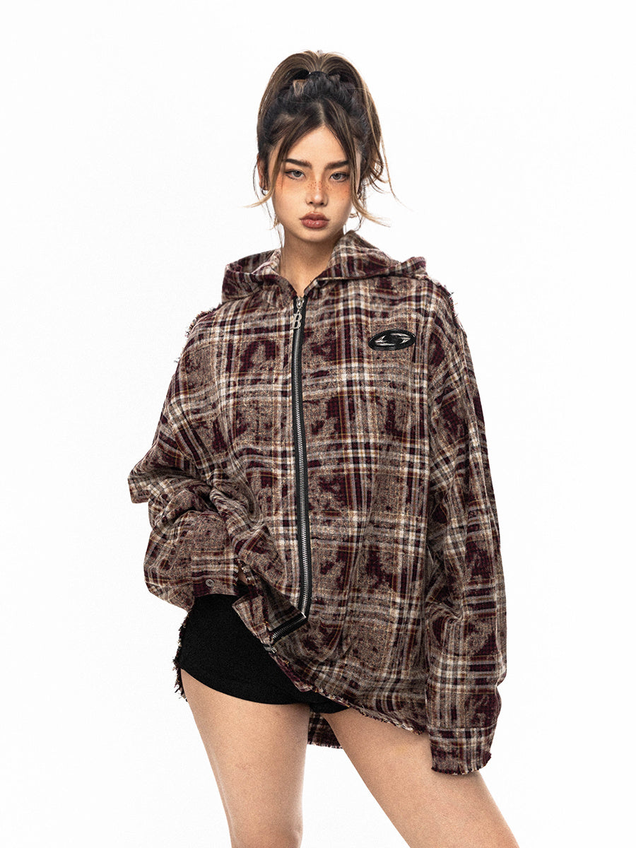 PlaidEra Retro Zip Hoodie