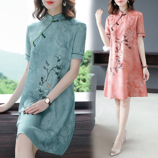 Silk dress noble self-cultivation temperament cheongsam